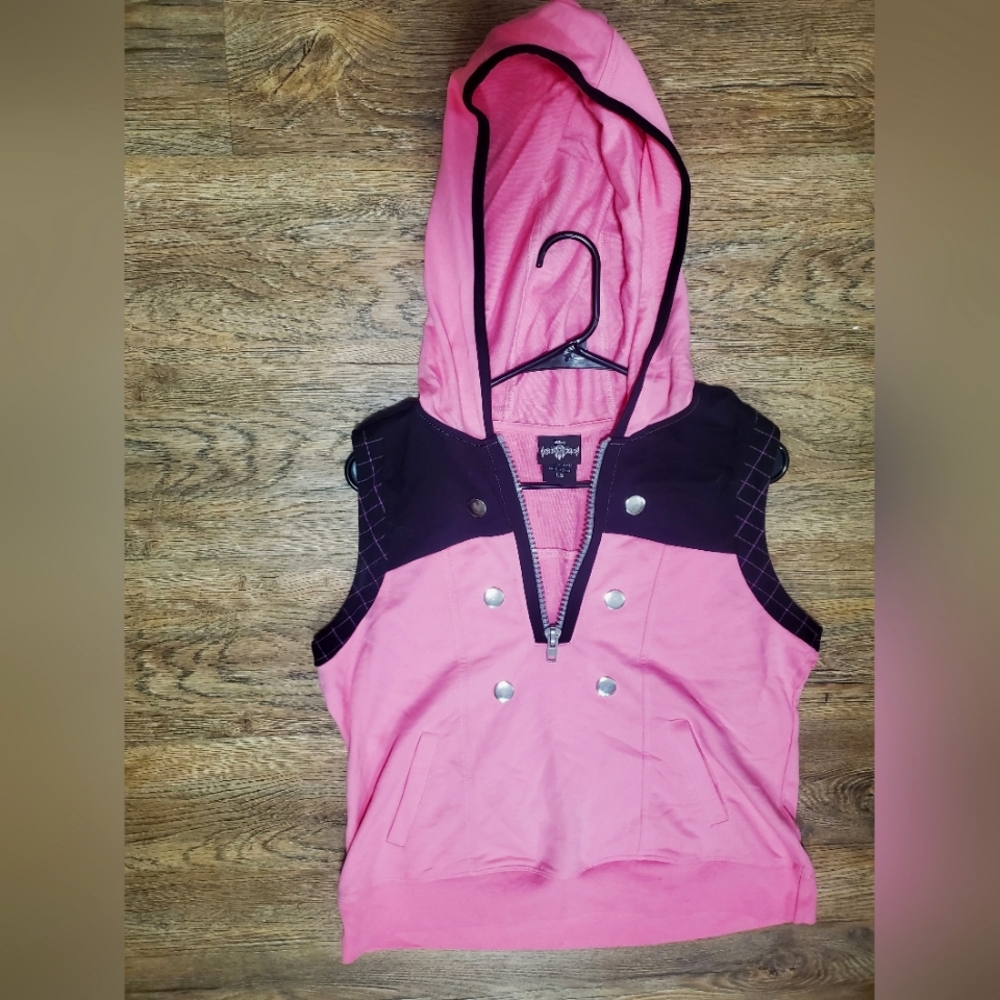 Pink Disney Kingdom Hearts sleeveless Hoodie